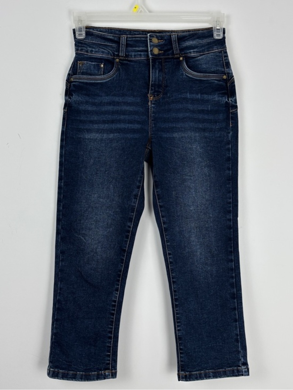 Suko Jeans Dark Wash Capri Denim Mid-High Rise Stretch Cropped Blue Jeans Size 4